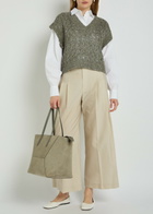 Brunello Cucinelli Sequin-embellished Knitted Silk-blend Vest Grey
