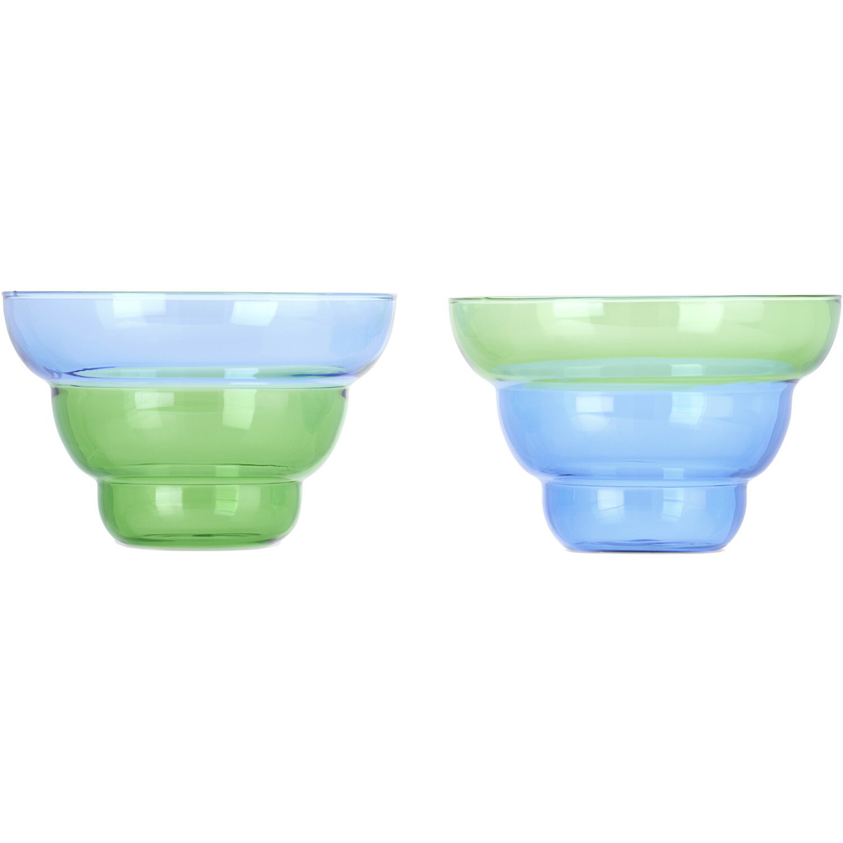 POLSPOTTEN Blue & Green Mizu Kiri Snack Bowl Set