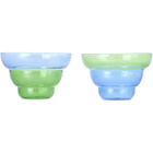 POLSPOTTEN Blue & Green Mizu Kiri Snack Bowl Set