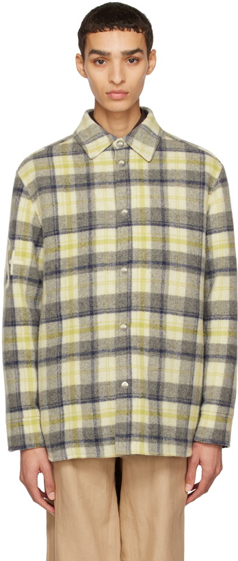 Photo: Jil Sander Gray & Yellow Spread Collar Jacket