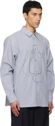 LE17SEPTEMBRE Navy Printed Striped Shirt