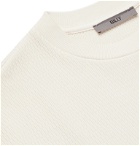BILLY - Printed Waffle-Knit Cotton-Jersey T-Shirt - White