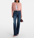 Dolce&Gabbana Floral cropped cotton-blend tweed jacket