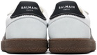 BALMAIN White Swan Suede & Nylon Sneakers