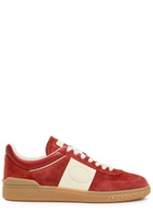 Valentino Garavani Upvillage Panelled Suede Sneakers Red