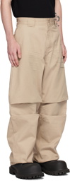 We11done Beige Two-Tuck Jeans