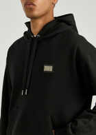 Dolce & Gabbana Logo Hooded Cotton Sweatshirt Black
