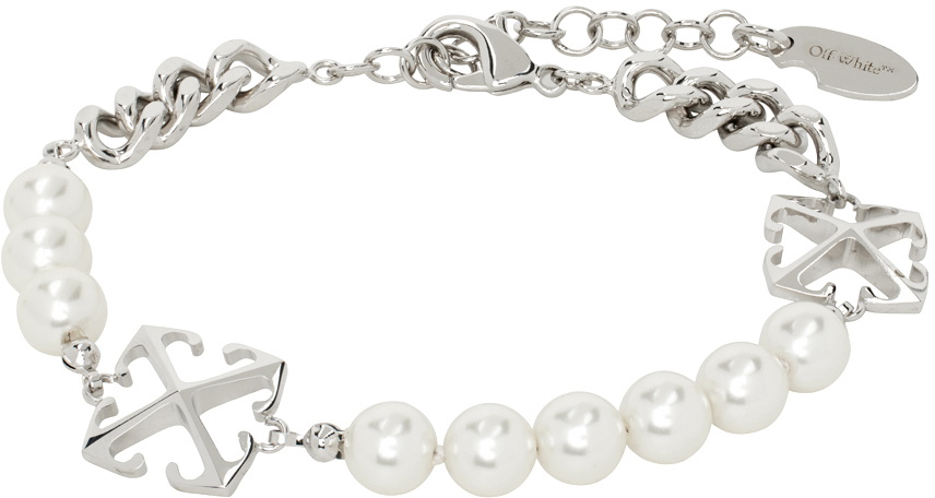 Off-White Silver Mini Dice Cuff Bracelet Off-White