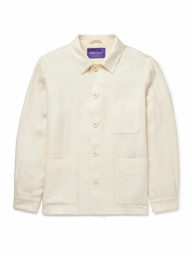 Photo: Ralph Lauren Purple label - Jasper Linen, Cotton and Silk-Blend Overshirt - Neutrals