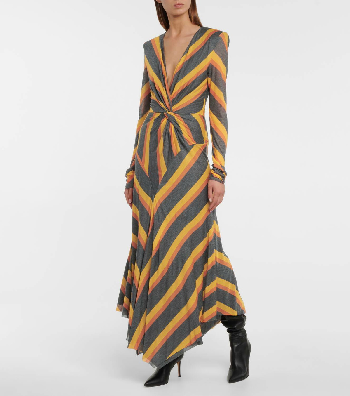 Philosophy di Lorenzo Serafini Striped jersey midi dress