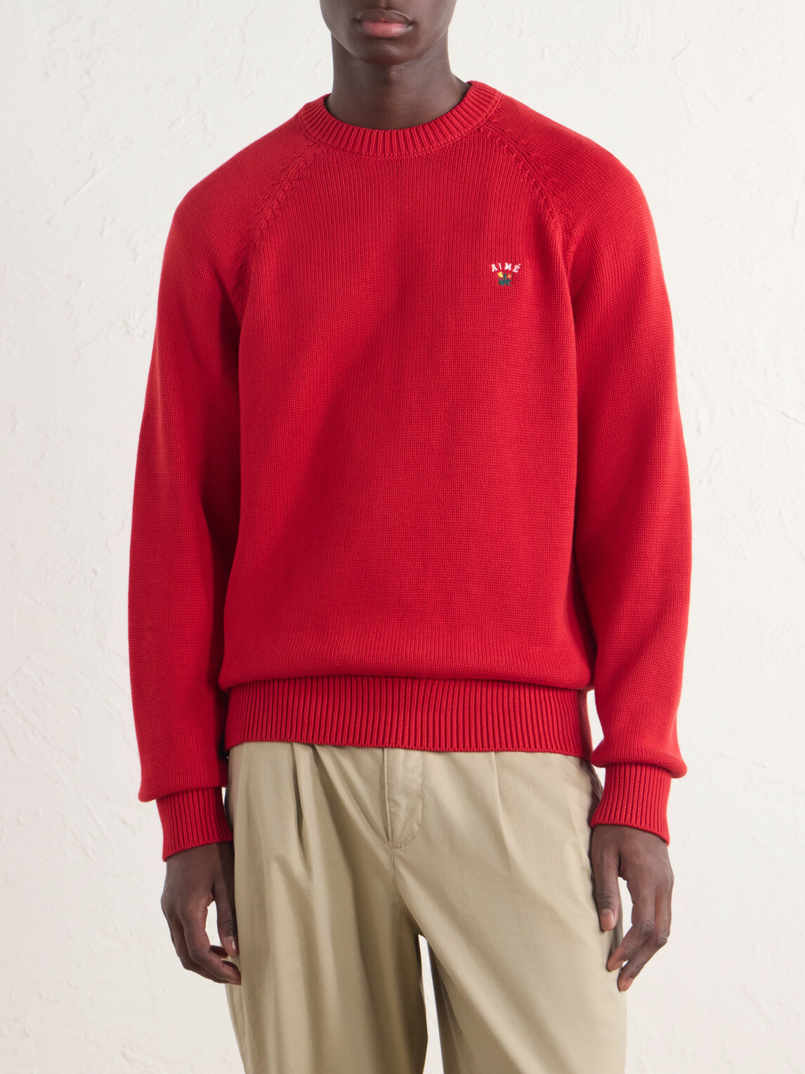 Aimé Leon Dore - Logo-Embroidered Cotton Sweater - Red