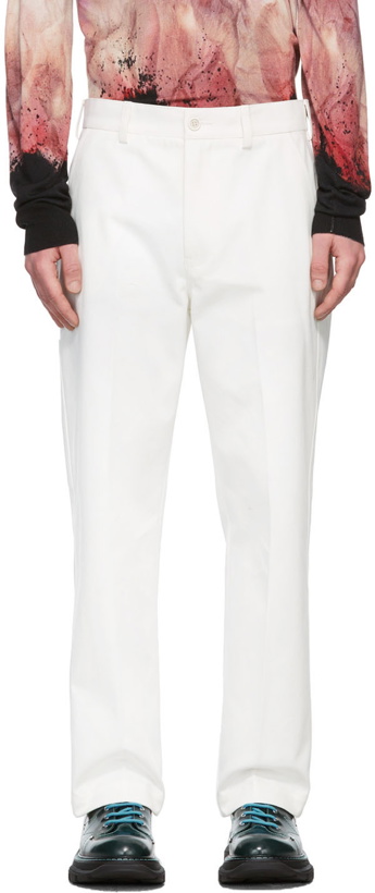 Photo: Alexander McQueen White Cotton Gabardine Trousers