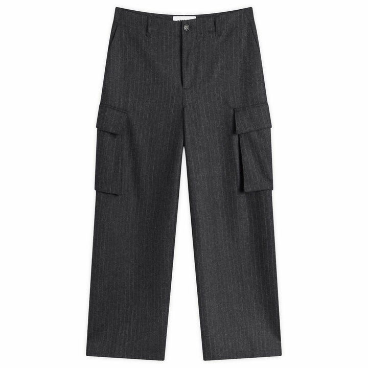 Photo: END. x YMC Stoosh Cargo Trouser in Pewter Chalkstripe