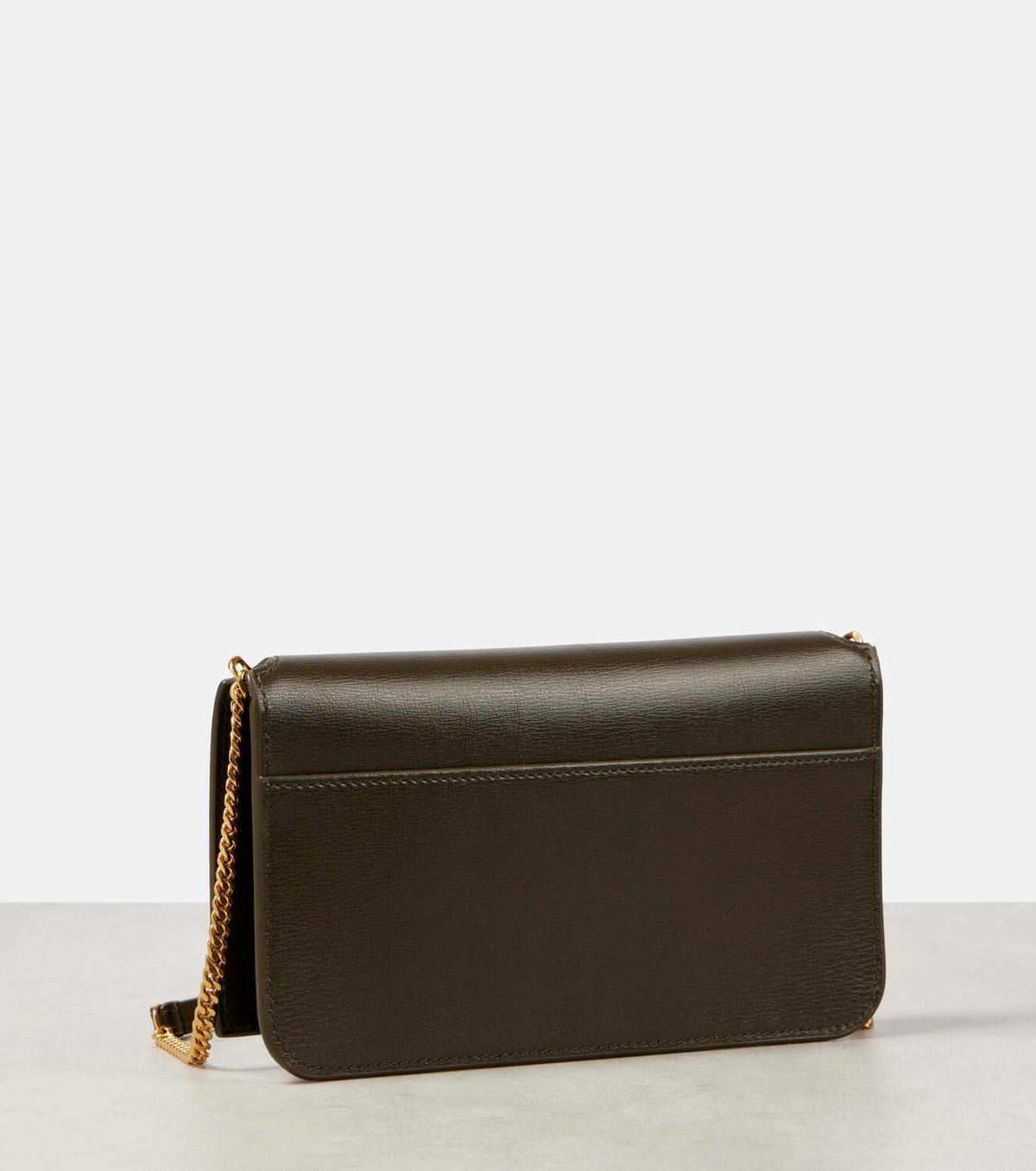 【Saint Laurent】 Cassandre leather phone pouch Cassandre leather phone pouch in black - Saint Laurent
