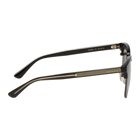 Gucci Black Rectangular Half-Rim Sunglasses