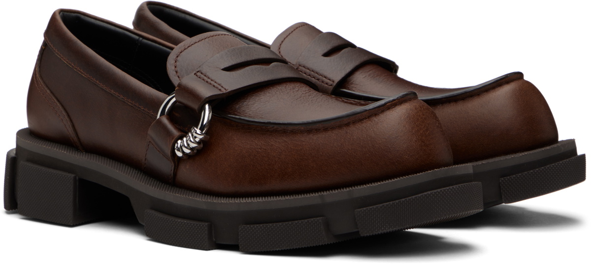 both Brown Gao Pierced Loafers