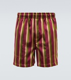 Bode - Striped faille shorts