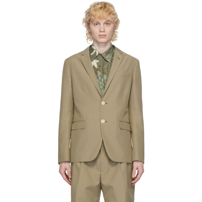 Fendi Tan Houndstooth Blazer Fendi