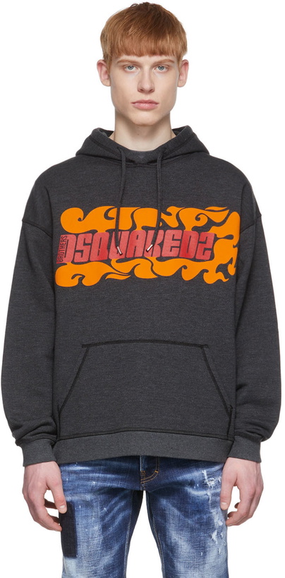 Photo: Dsquared2 Grey Cotton Hoodie