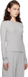ÉTERNE Gray Long Sleeve Thermal T-shirt