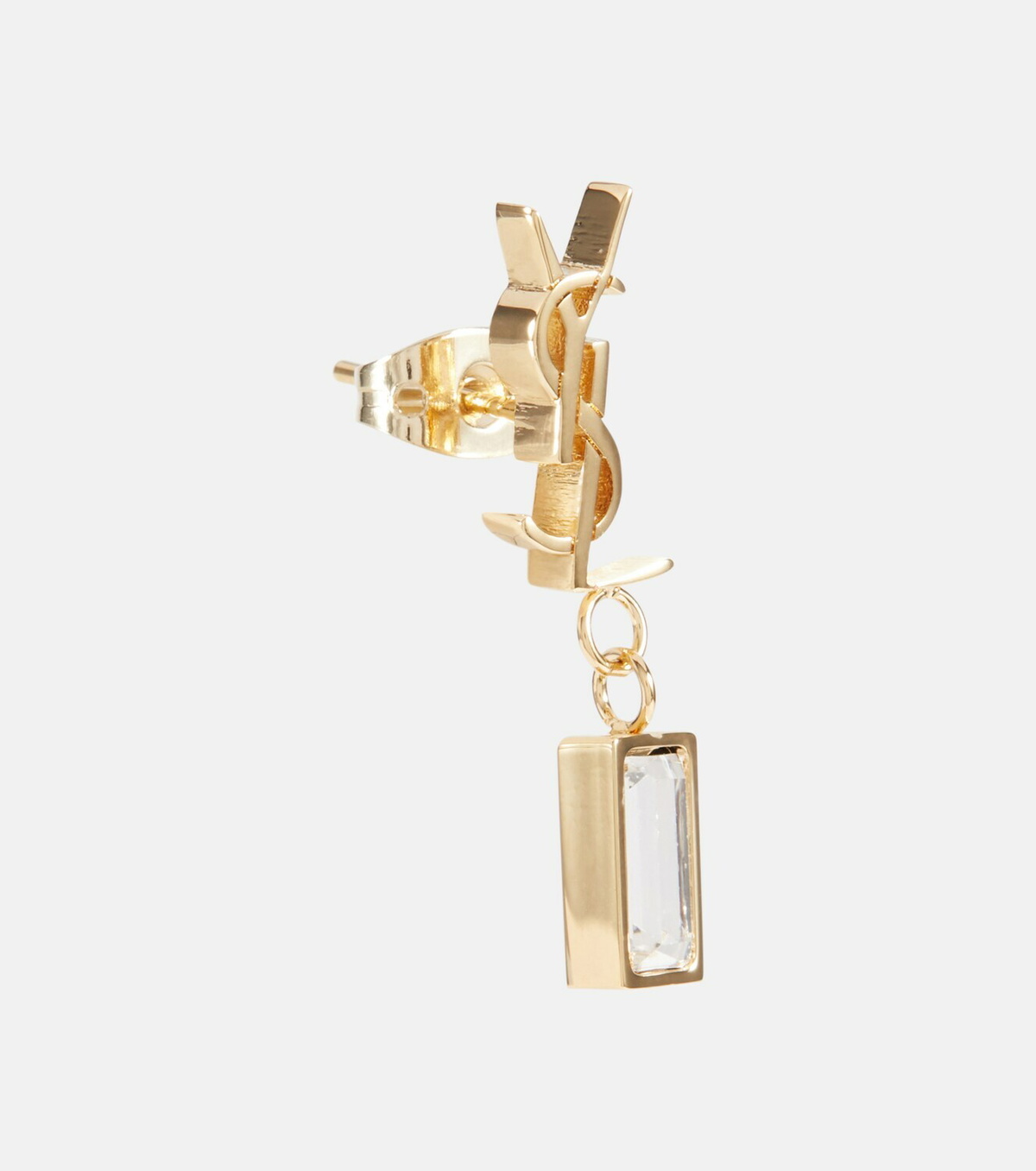 【関税&送料込】Saint Laurent Cassandre Gold Dangling Earrin SAINT LAURENT Cassandre gold-tone crystal single earring