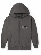 Balenciaga - Gaffer Logo-Embroidered Cotton-Jersey Zip-Up Hoodie - Gray