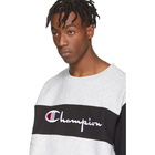 Champion Reverse Weave Grey and Black Colorblocked Sweatshirt