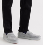 CHRISTIAN LOUBOUTIN - Roller-Boat Spiked Suede Slip-On Sneakers - Gray