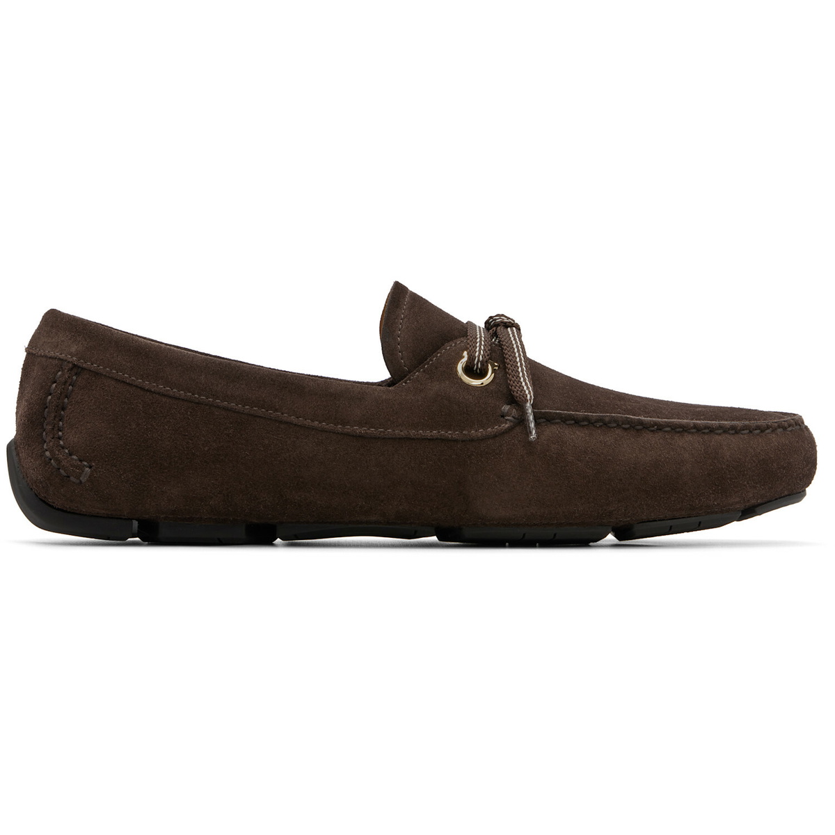 Ferragamo Brown Laced Driver Loafers