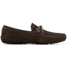 Ferragamo Brown Laced Driver Loafers