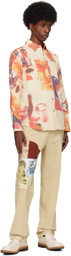 KidSuper Off-White Collage Faces Button Up Shirt