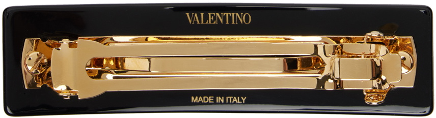 Valentino Garavani V Logo Hair Clip in Black Valentino Garavani - Vlogo Black Women main image 2