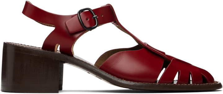 Photo: HEREU Red Pesca Heeled Sandals