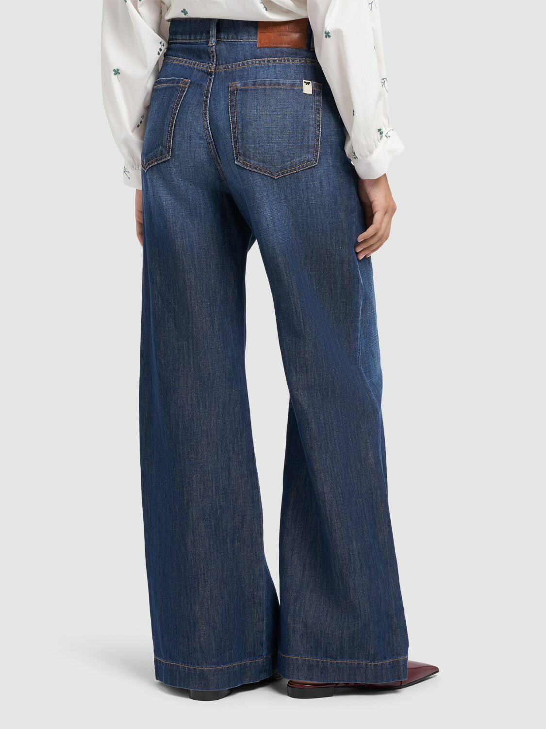 ★Weekend Max Mara 25春夏★VOLPINO コットン リネン デニム Linen and cotton denim jeans, navy | Weekend Max Mara