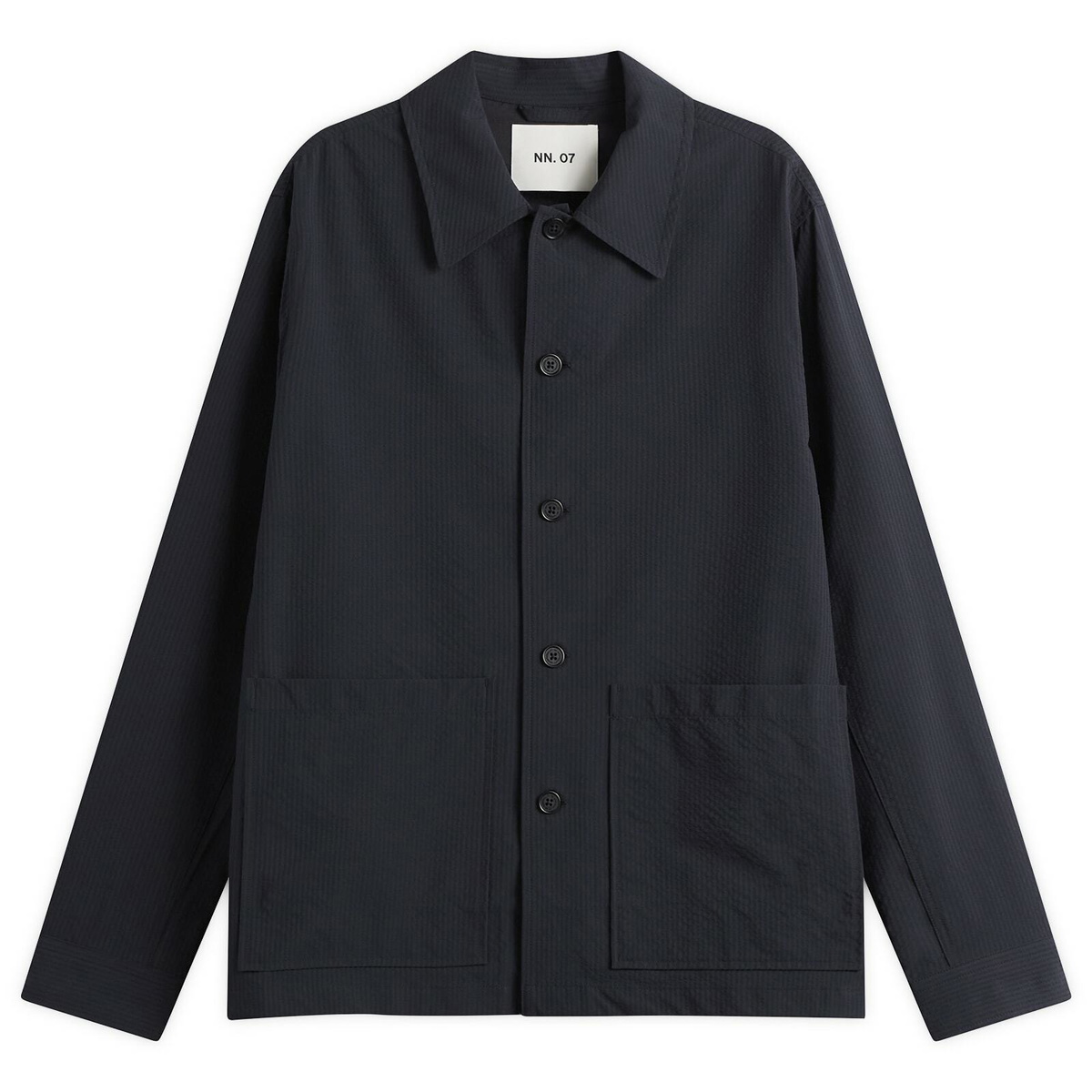 NN07 Men's Blaze Seersucker Shirt Jacket in Navy Blue