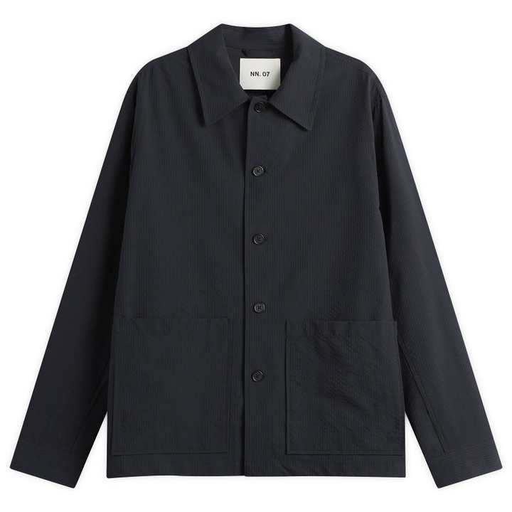 Photo: NN07 Men's Blaze Seersucker Shirt Jacket in Navy Blue