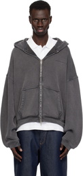 Alexander Wang Gray Oversize Zip-Up Hoodie