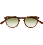 Mr Leight - Crosby S Round-Frame 12-Karat White Gold-Plated and Acetate Glasses - Brown