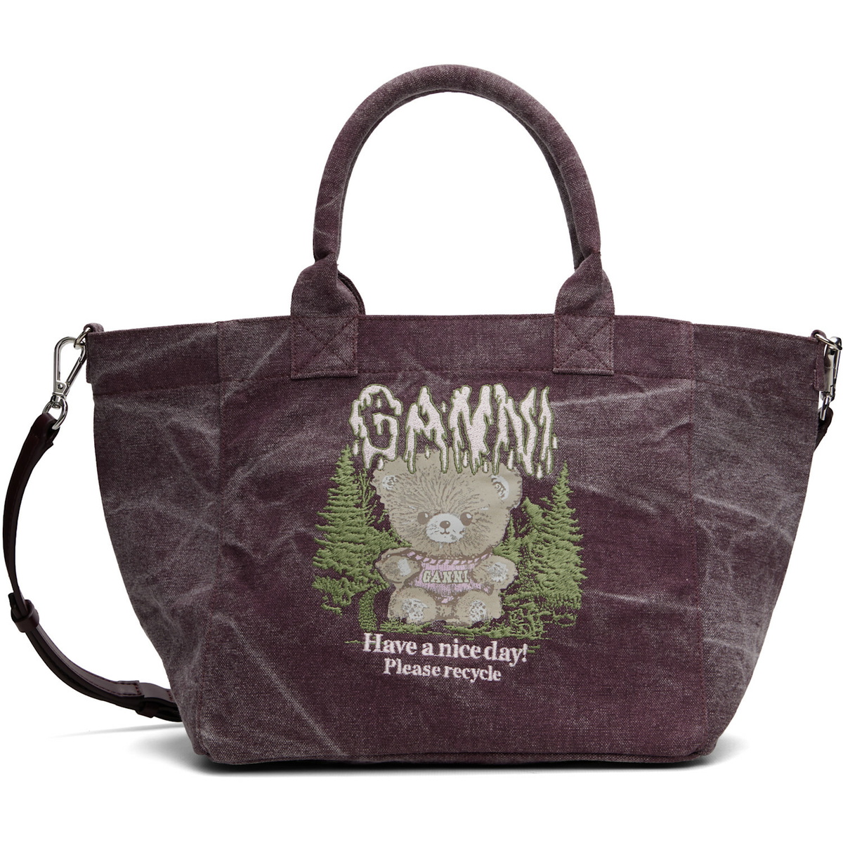 GANNI Purple Small Easy Shopper Tote