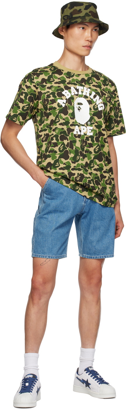 BAPE: Green ABC Camo Shorts