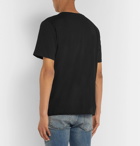 SAINT LAURENT - Metallic Printed Cotton-Jersey T-Shirt - Black