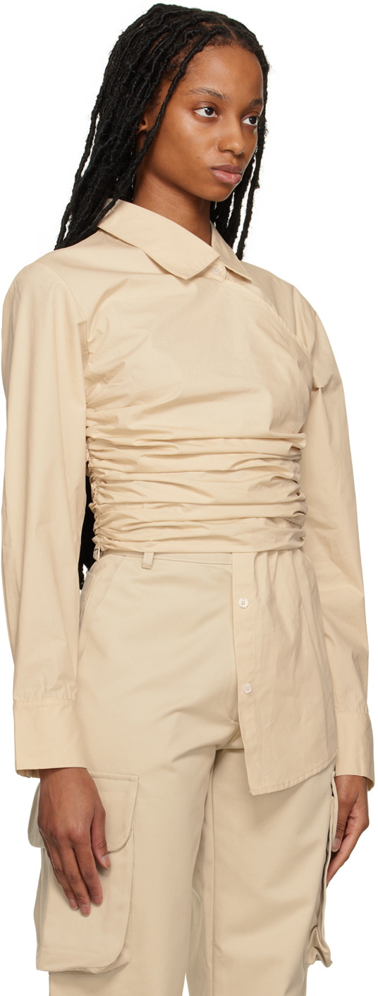 Elleme Beige Draped Shirt