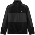 Fred Perry Woven Panel Borg Half Zip Sweat