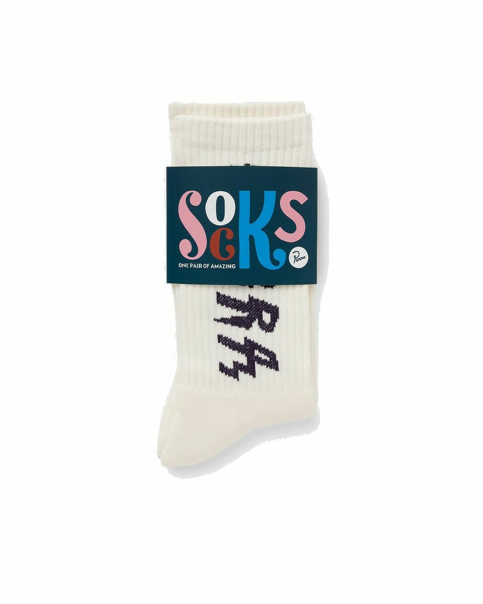 Photo: By Parra Spiked Logo Crew Socks White - Mens - Socks