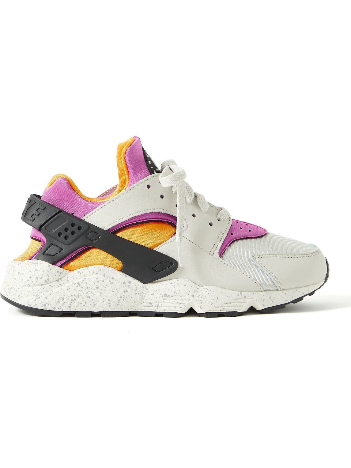 Nike Air Huarache Rubber-Trimmed Leather and Sneakers - White