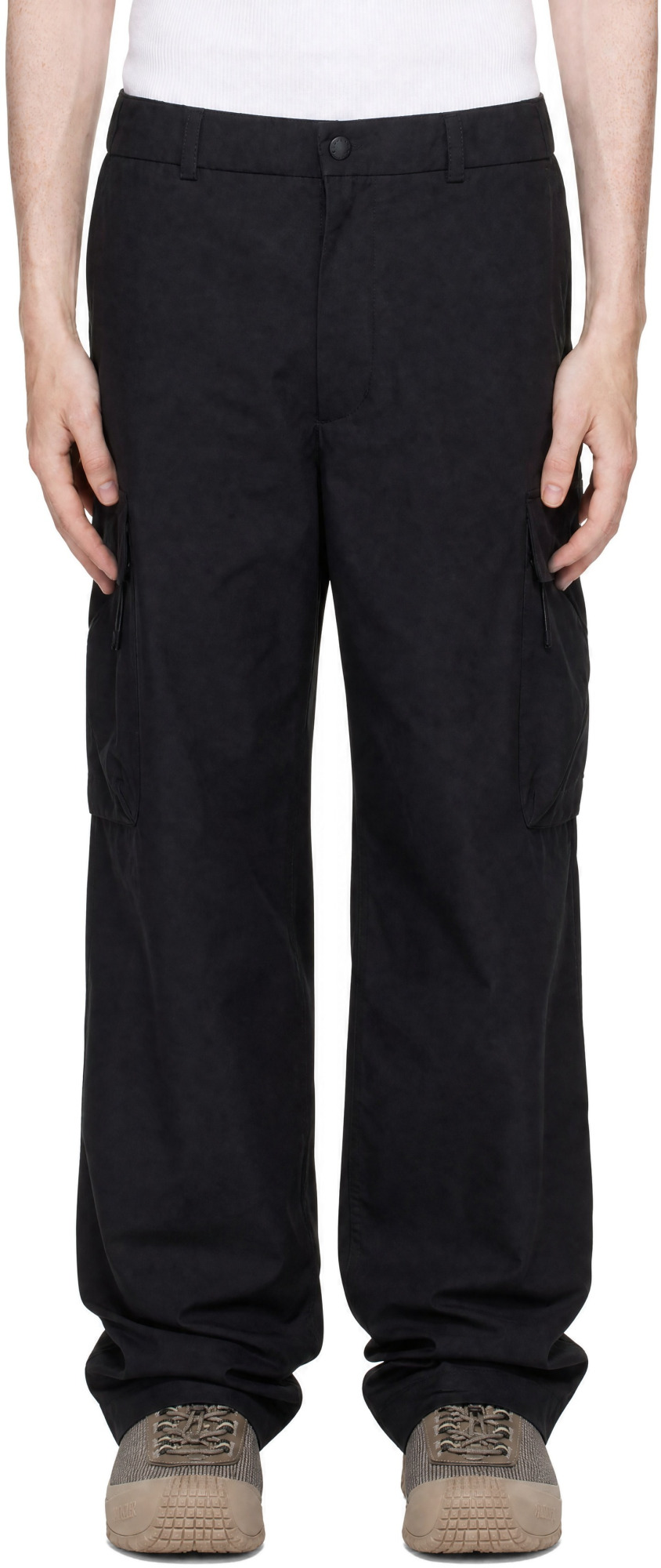 Moncler Black Logo Zip Cargo Pants