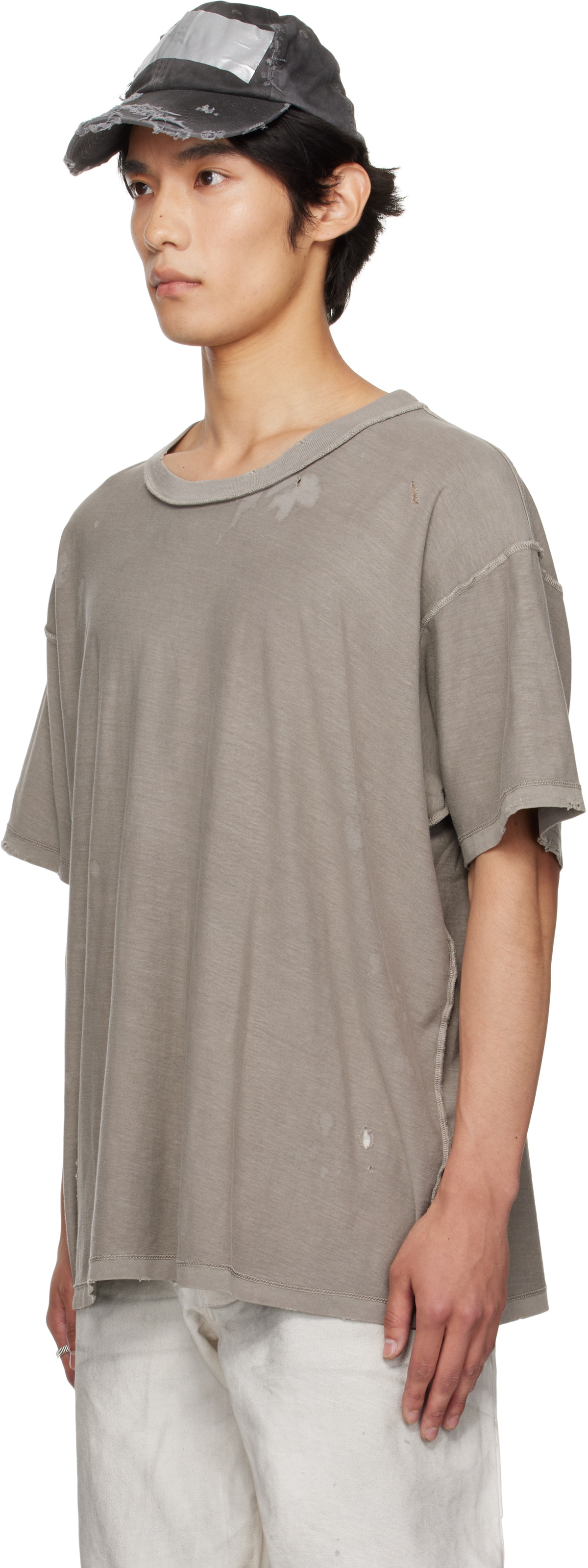 ALEXANDER DIGENOVA Gray Bleach T-shirt
