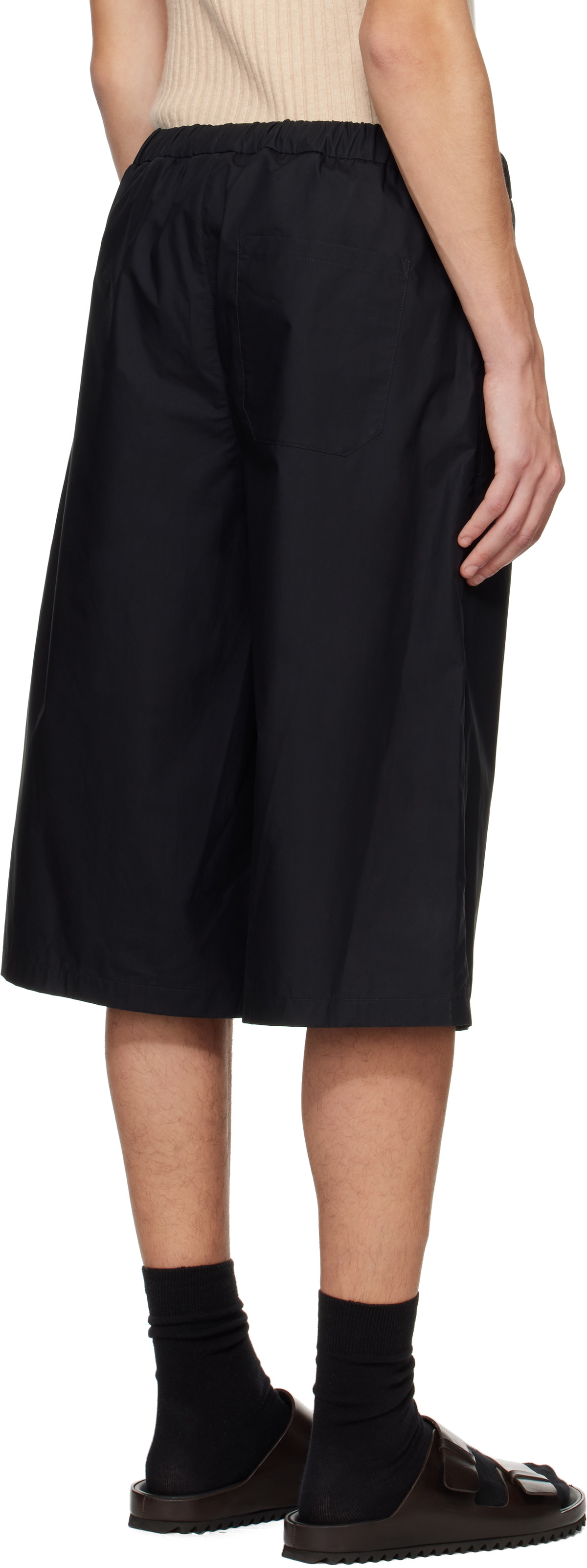 Rier Black Popeline Bermuda Shorts