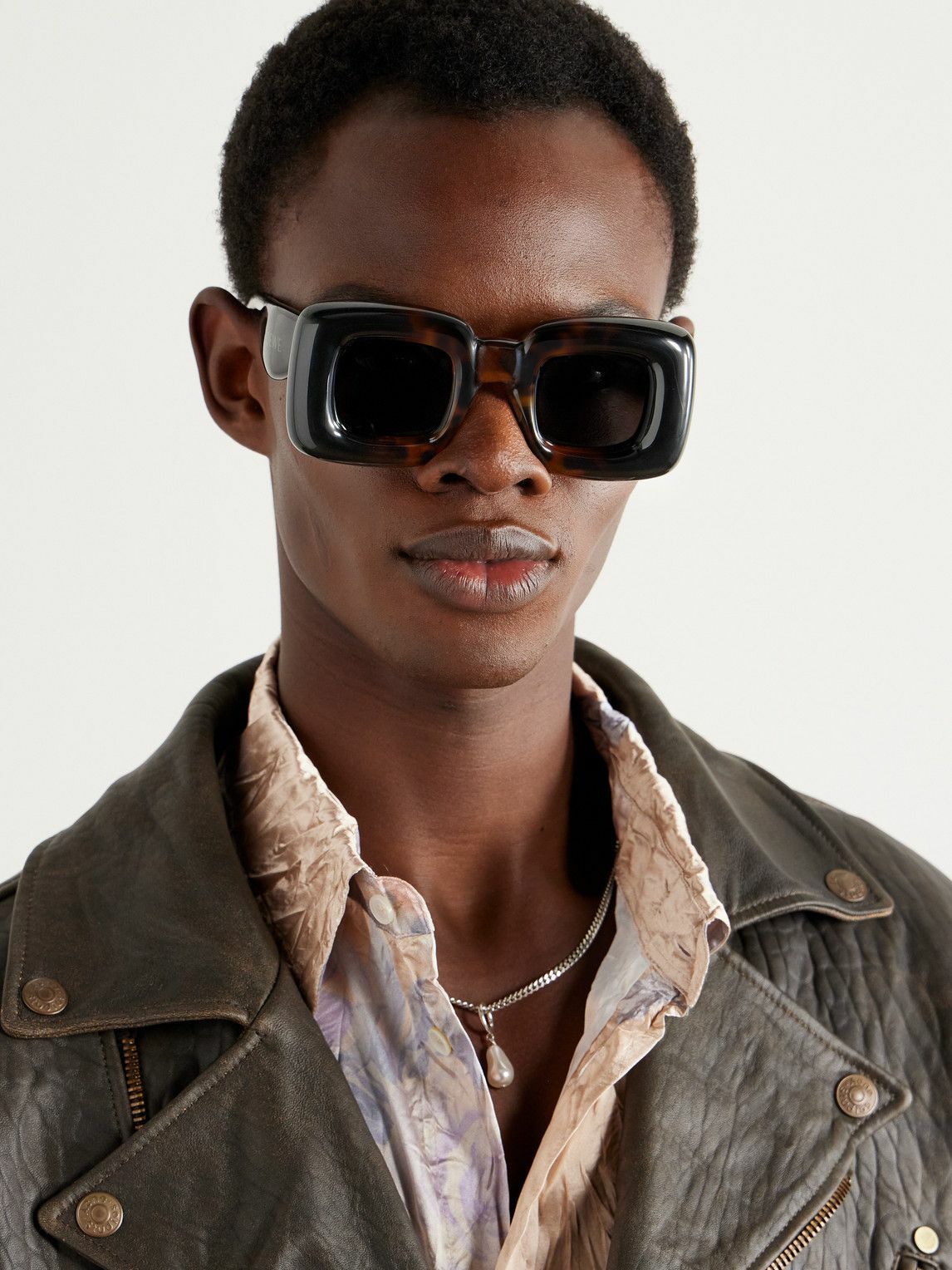 LOEWE - Inflated Square-Frame Tortoiseshell Acetate