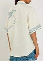 Alemais Lucky Printed Linen Shirt Ivory